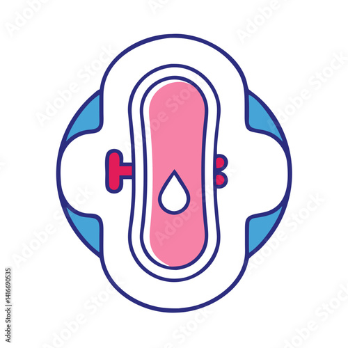 Sanitary Pad Icon Representing Menstrual Health and Feminine Hygiene