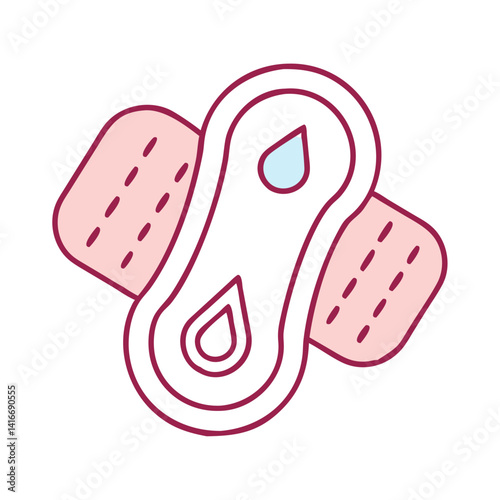 Sanitary Pad Icon Representing Menstrual Health and Feminine Hygiene
