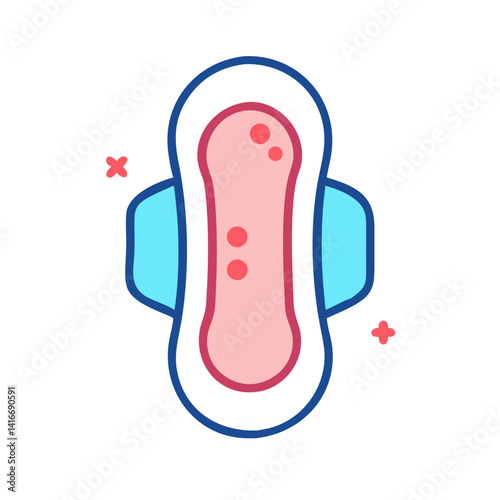 Sanitary Pad Icon Representing Menstrual Health and Feminine Hygiene