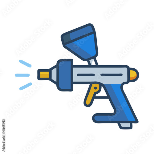 Spray Paint Gun Icon Representing Automotive Refinishing and Vehicle Painting