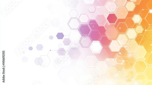 Abstract Hexagon Pattern Background with Gradient Colors