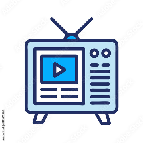 Television Icon Representing Educational Media and Learning Broadcast Content