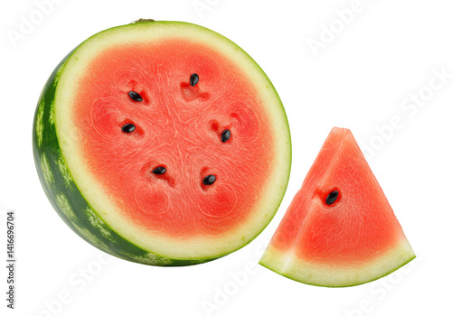 Isolated Watermelon Slice Set