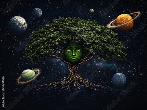 Cosmic tree of life, a celestial representation of interconnectedness.