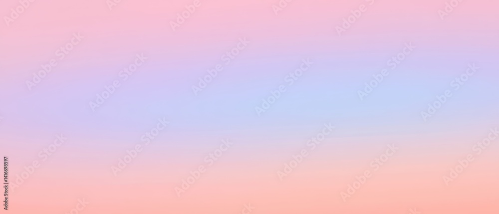Obraz premium Gradient sky background in soft pastel colors pink blue orange for creative design, website backdrop, social media, and print projects, calming aesthetic.