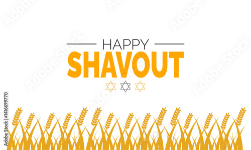 Happy Shavuot Jewish holiday design. Perfect for banners, posters, greeting cards, and social media. Includes colorful illustration and elegant typography for a joyful and professional look

