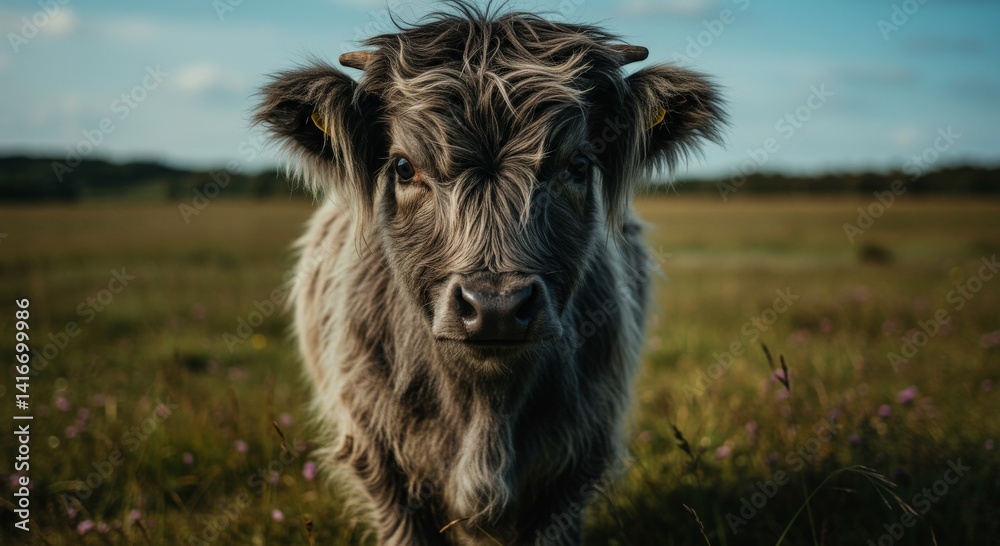 Fototapeta premium adorable and unique highland cow