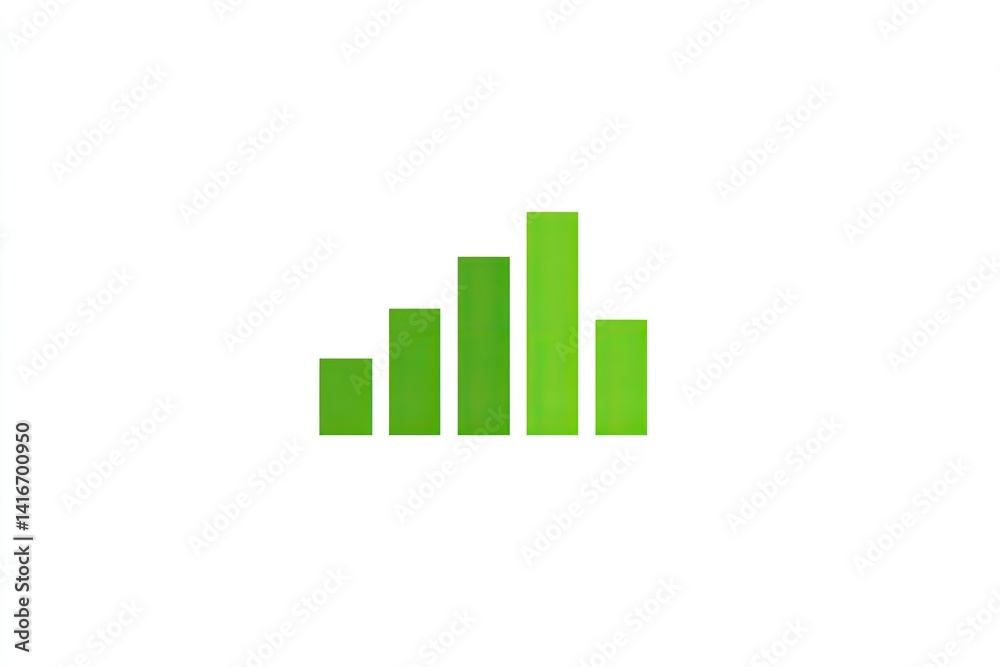Ascending green bar graph illustrating growth or progress Ascending green bar graph illustrating growth or progress