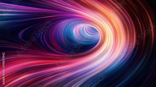 Abstract Colorful Vortex Tunnel of Light and Energy