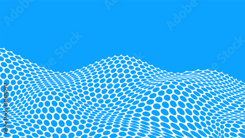 Porous breathable fabric layer background with cells for air circulation. Breathable material for clothing and hygiene products. Baby diaper fabric. Realistic 3D vector on clean blue backdrop