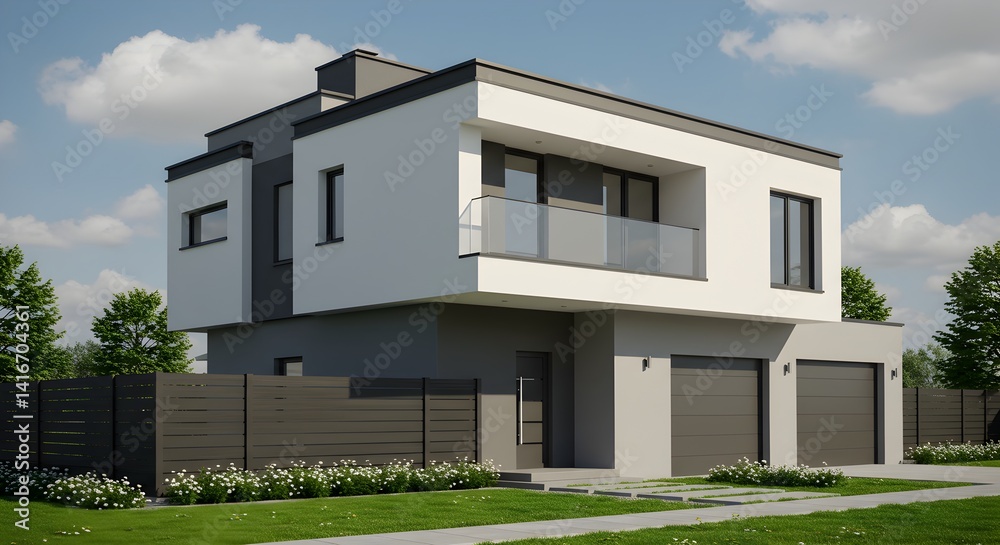Modern Two-Story House Design Contemporary Architecture with Clean Lines and Minimalist Aesthetic Modern Two-Story House Design Contemporary Architecture with Clean Lines and Minimalist Aesthetic