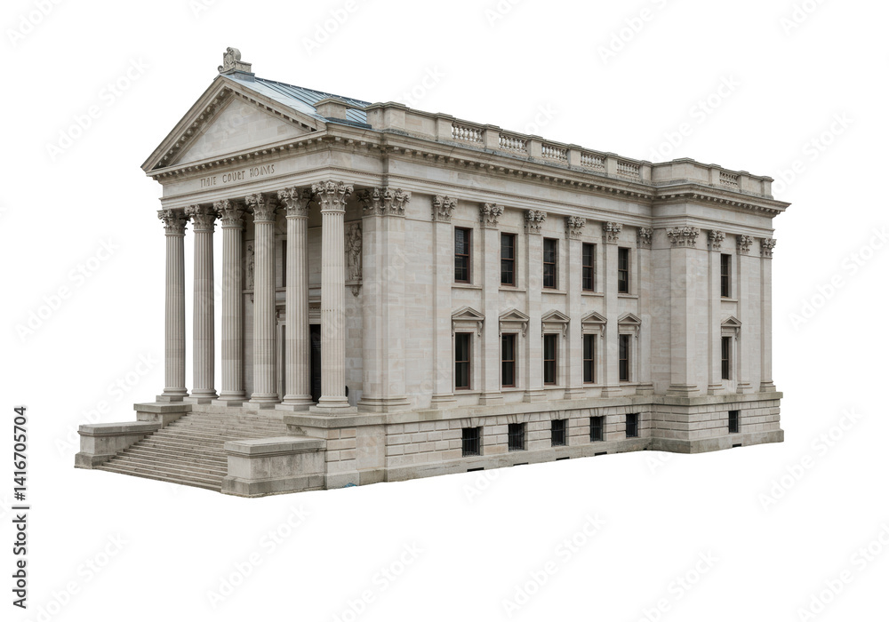 Fototapeta premium Isolated Antique Courthouse Building