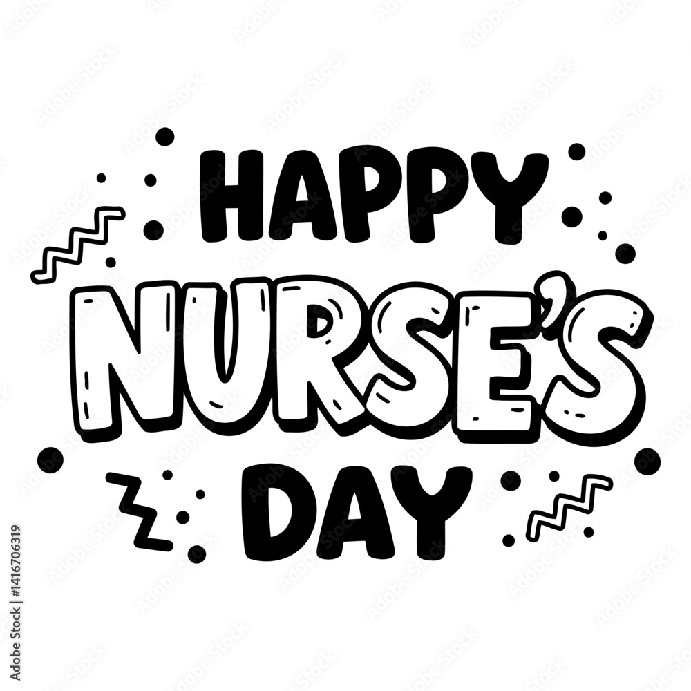 Fototapeta premium Bold, stylized graphic design perfect for celebrating Nurses Day. Ideal for social media, marketing campaigns, and educational materials.