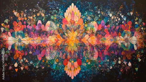 Vibrant Colorful Abstract Galaxy Painting