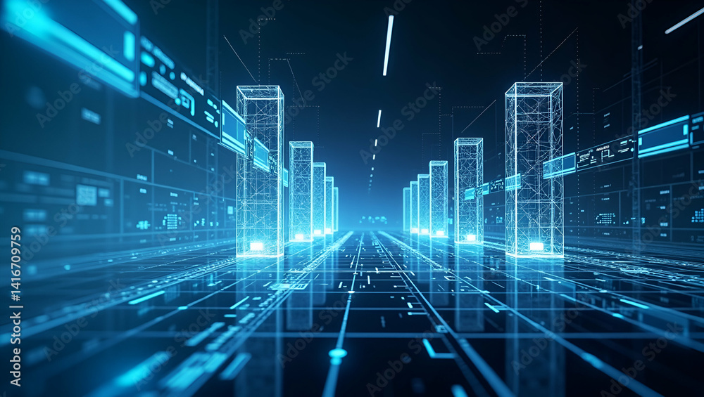 Exhibit dynamic visuals of agentic ai architecture framework featuring advanced modular structures integrated blueprints and innovative digital system designs for contemporary photo stock in  Photo St