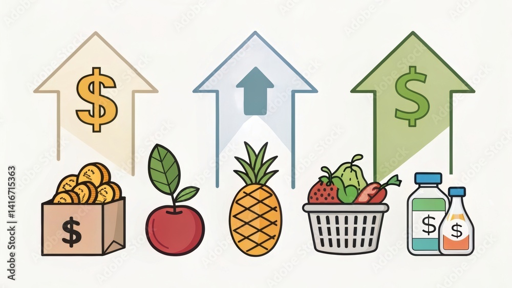 Fototapeta premium The rise of grocery prices