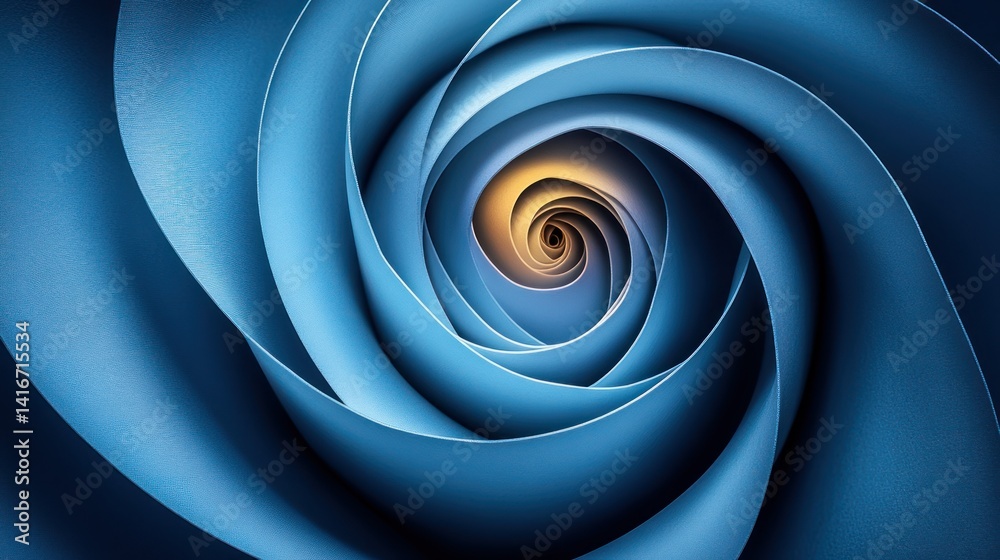 Abstract swirling blue design