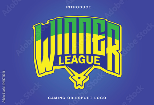 Name Winner League Gaming or Esport Logo Design Vector
