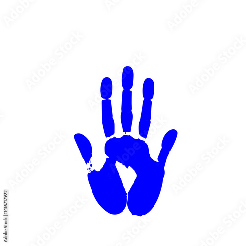 blue right palm print
