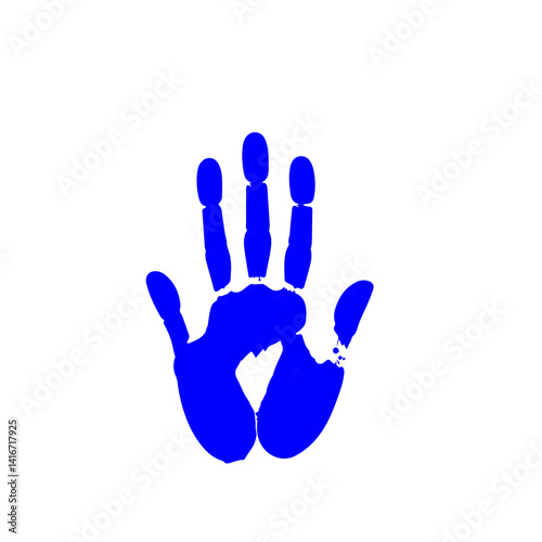blue left palm print