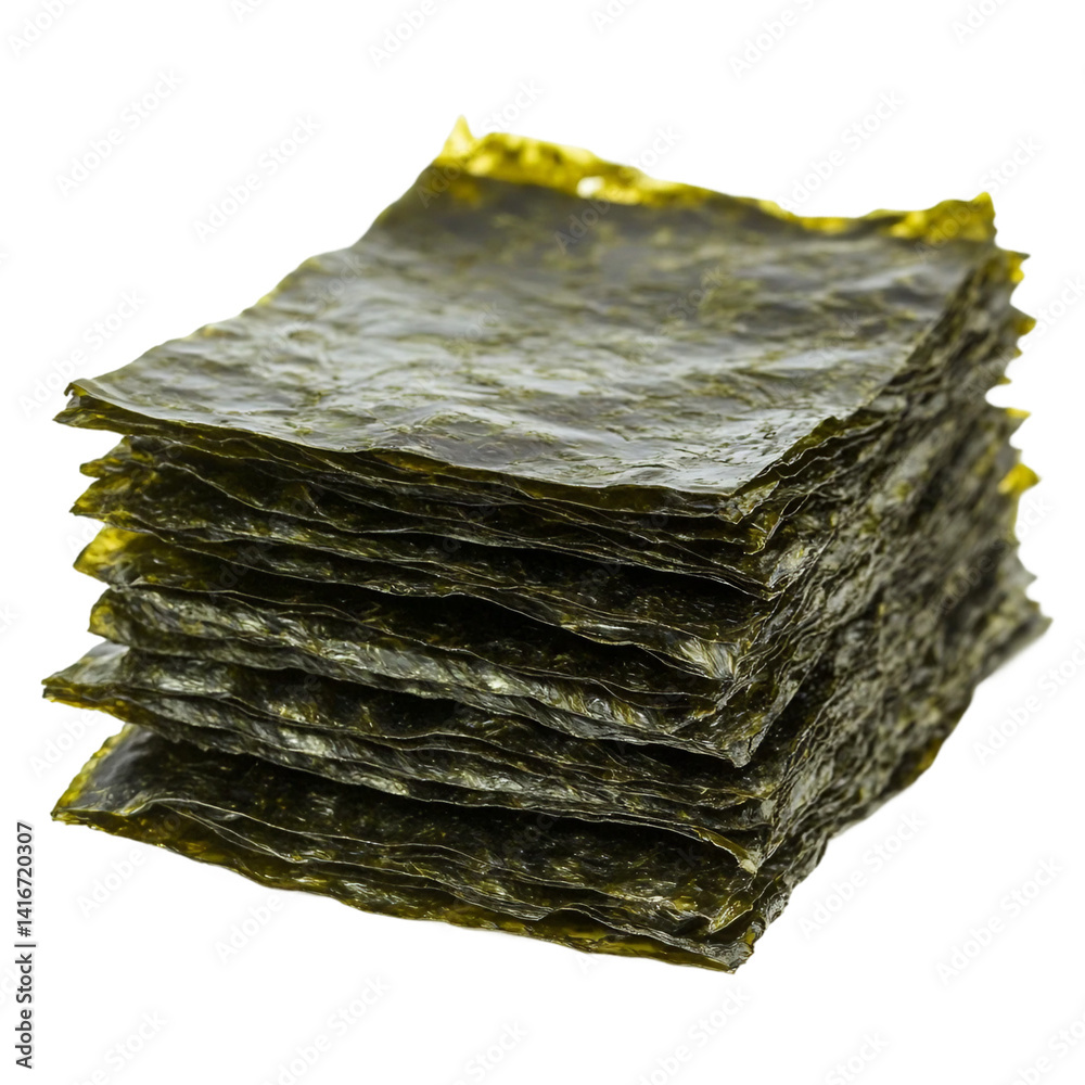 Nori seaweed sheet isolated on white background Nori seaweed sheet isolated on white background