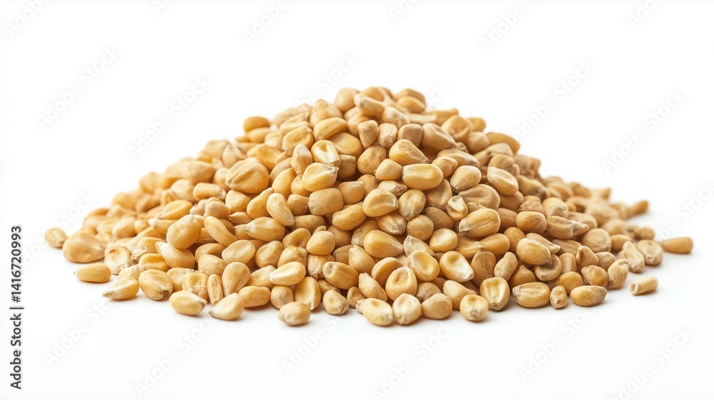 Fresh Yellow Corn Kernels on White Background - Closeup Food Photography Fresh Yellow Corn Kernels on White Background - Closeup Food Photography