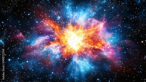 Cosmic Explosion Nebula In Vibrant Colors