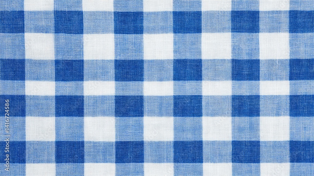 Blue and White Gingham Checkered Fabric Texture Blue and White Gingham Checkered Fabric Texture