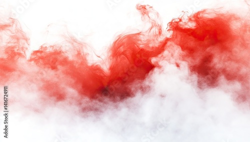 Red and white smoke abstract art
