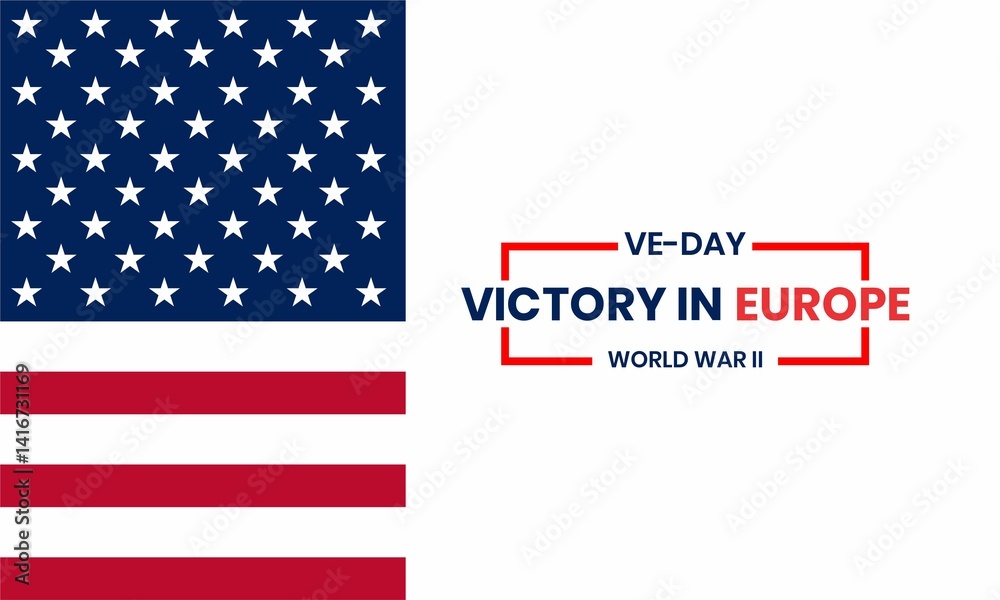 victory in europe day, ve-day with typography and Patriotic colors backdrop. Victory in Europe Day backdrop design victory in europe day, ve-day with typography and Patriotic colors backdrop. Victory in Europe Day backdrop design