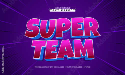 super team editable text effect with a hero and super text style