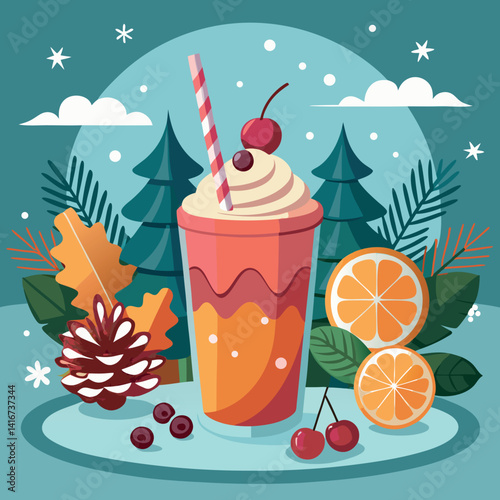 Cranberry-orange-smoothie-in-a-snowy-winter-wonder