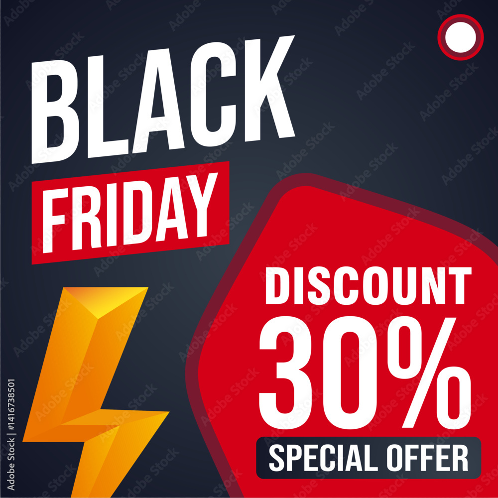 Fototapeta premium 30% Discount Offer Banner - Mega Sale Promotion