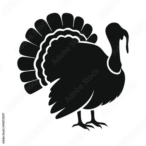 Obraz na płótnie turkey vector illustration silhouette on white black design w salonie