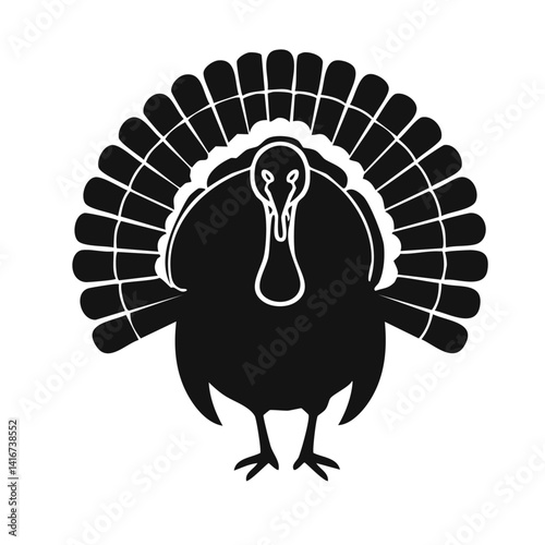 Obraz na płótnie turkey with vector illustration silhouette on white black design w salonie