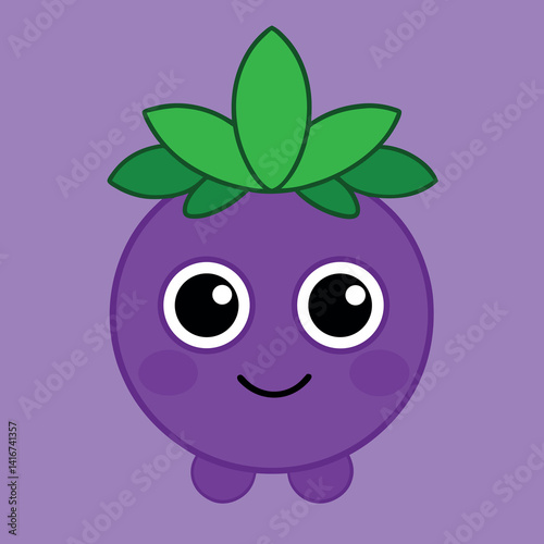 Cute-purple-wolfberries-character. 