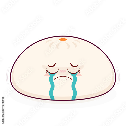 steamed buns crying face cartoon cute