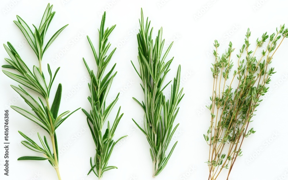 Fototapeta premium Fresh Herbs from the Garden Rosemary and Thyme for Culinary Delights