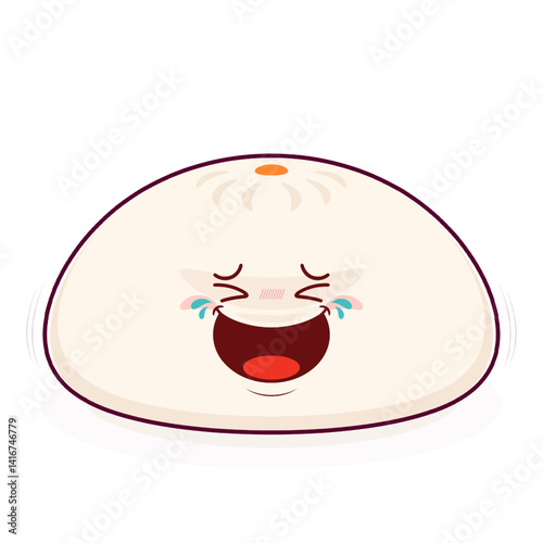 steamed buns laughing face cartoon cute