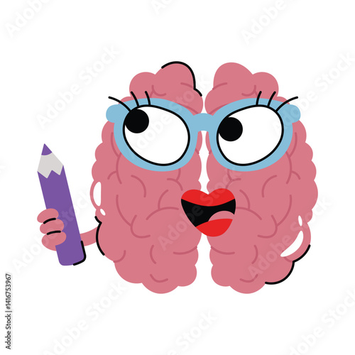 Brain vector Sticker. Eps 10 file