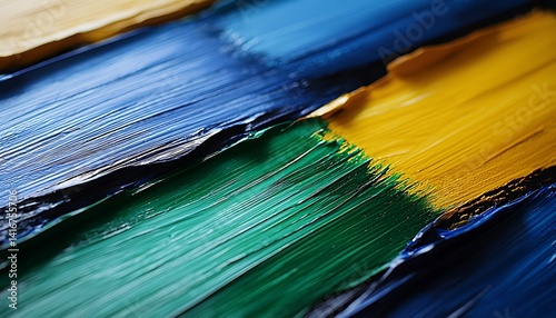 Vibrant, textured brushstrokes of bold color create an abstract painting.