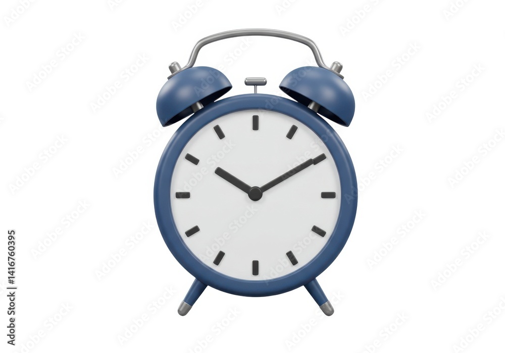 Blue alarm clock isolated on white background Blue alarm clock isolated on white background