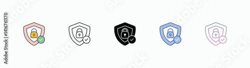 VPN icons set in different style vector stock 