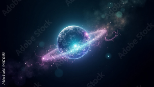 abstract blue background with particles