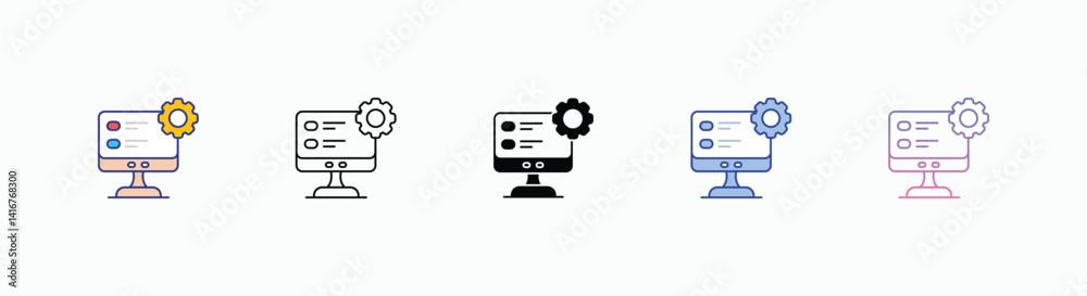CRM Software icons set in different style vector stock CRM Software icons set in different style vector stock