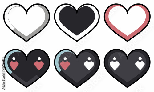vector illustration of heart icons
