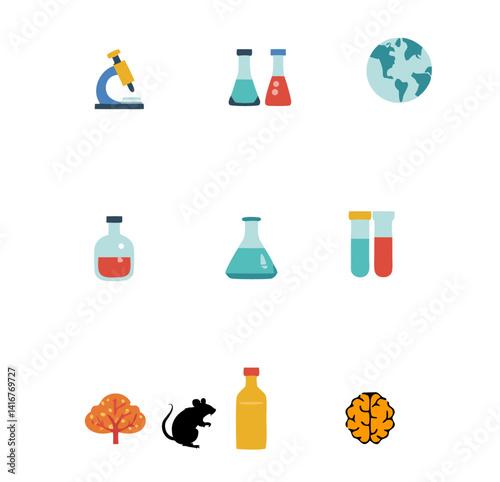 science icons set