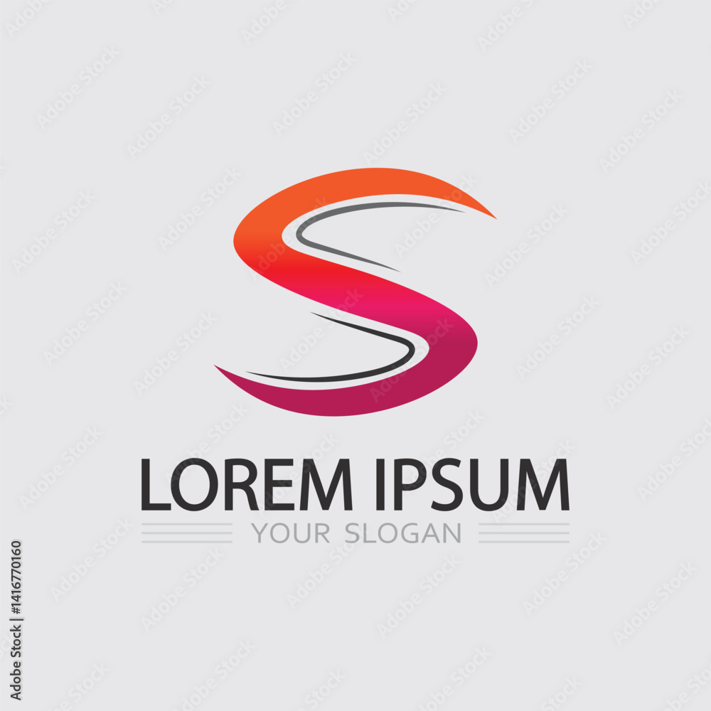 Fototapeta premium S logo design and S icon stock image graphic icon identity
