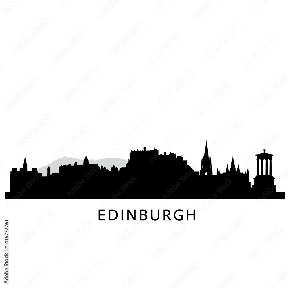 Edinburgh Skyline Vector Scotland Cityscape. Edinburgh Skyline Vector Scotland Cityscape.