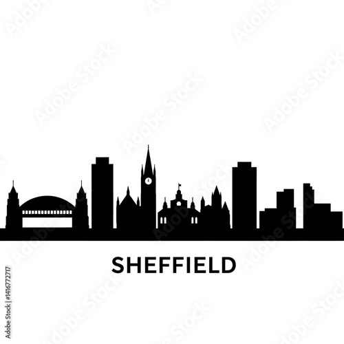 Wallpaper Mural Sheffield Skyline Silhouette UK Landmark. Torontodigital.ca